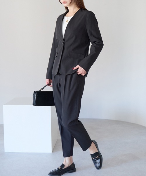 「RIRIYANO」 セットアップ 9号 ネイビー レディース_画像8