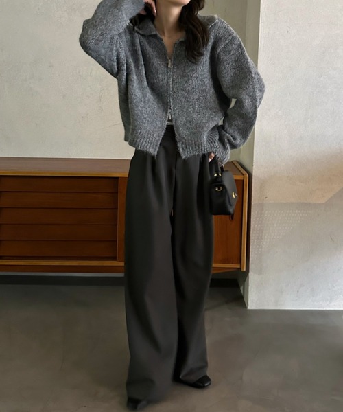 「Eclat one」 「Ada」ニットカーディガン FREE チャコール レディース_画像6