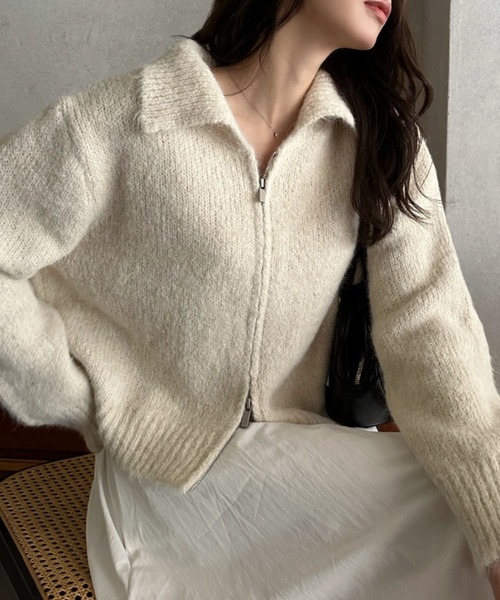 「Eclat one」 「Ada」ニットカーディガン FREE チャコール レディース_画像7