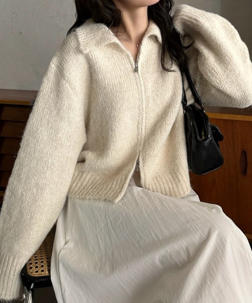 「Eclat one」 「Ada」ニットカーディガン FREE チャコール レディース_画像8