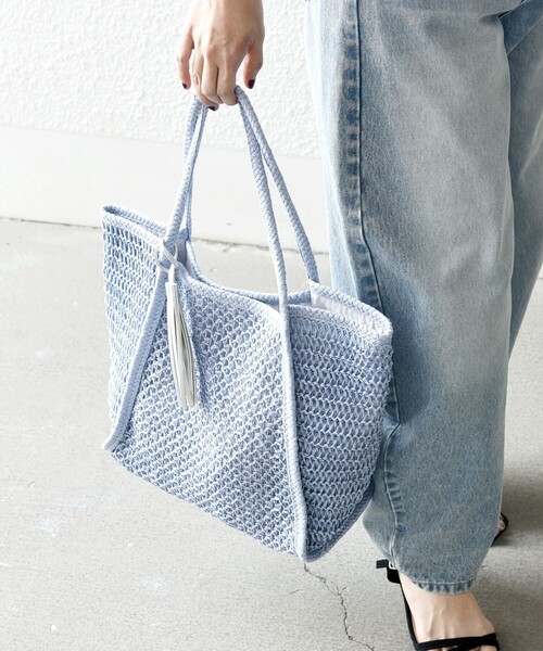 「SHIPS any」 トートバッグ ONE SIZE ライトブルー レディース_画像8