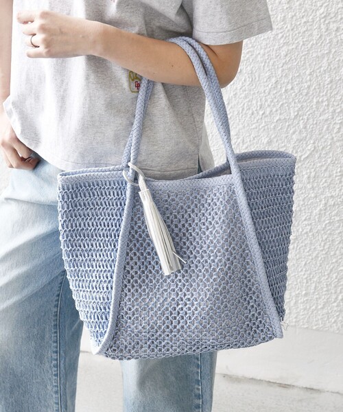 「SHIPS any」 トートバッグ ONE SIZE ライトブルー レディース_画像9