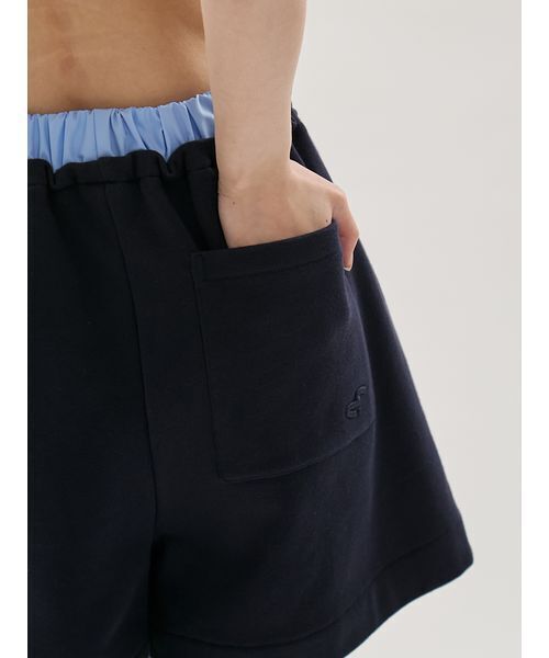 emmi パンツ 「em」レイヤードライクスウェットショートパンツ