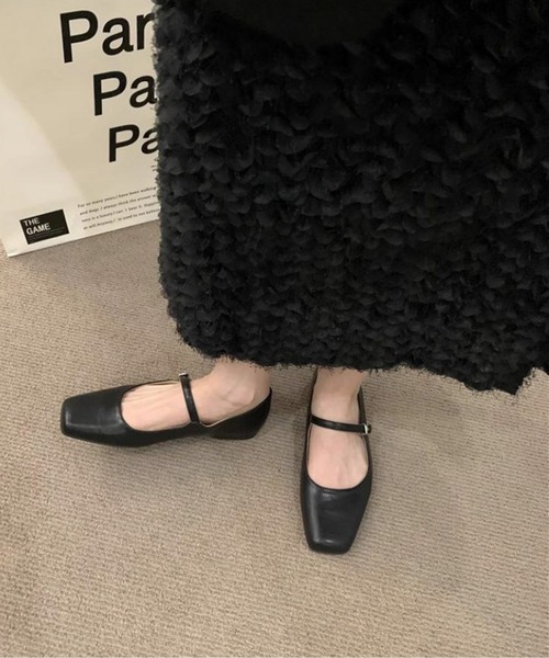 「AMELY」 フラットパンプス 39 ブラック レディースの画像4