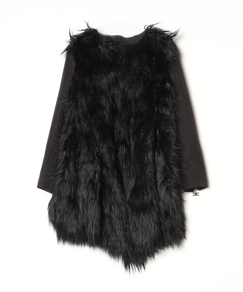 ELISABETTA FRANCHI」 ノーカラーコート 40 ブラック レディース 