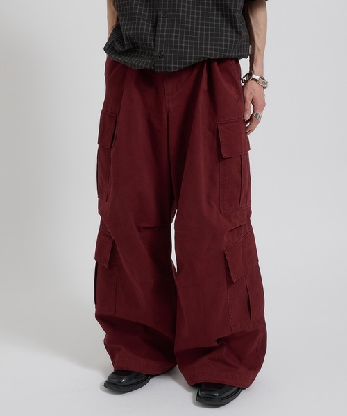 Perushu カーゴパンツ MEDIUM ボルドー メンズ : ZOZOTOWN Yahoo!店