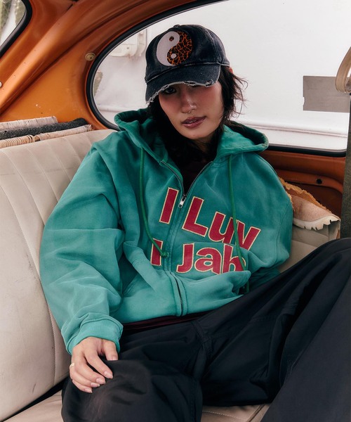 WOKE EDGE（ウォークエッジ） パーカー I Luv I Jah Zip Hoodie メンズ
