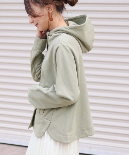 「HER CLOSET」 「SHE MO SHELLY」ジップアップパーカー M グレー レディース_画像4