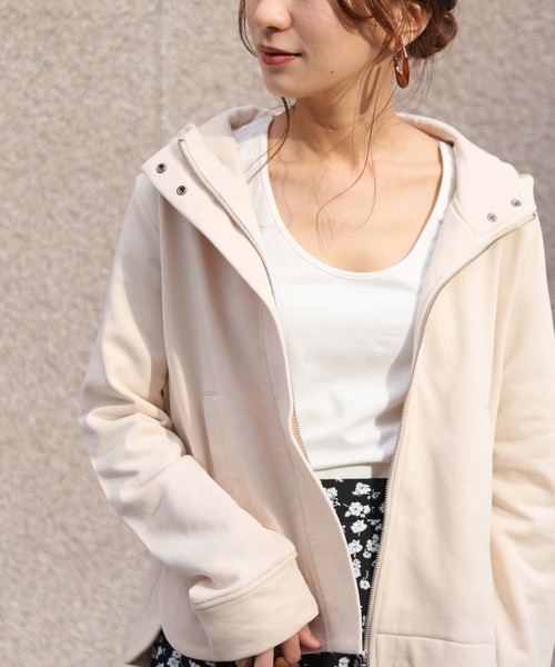 「HER CLOSET」 「SHE MO SHELLY」ジップアップパーカー M グレー レディース_画像5