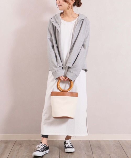 「HER CLOSET」 「SHE MO SHELLY」ジップアップパーカー M グレー レディース_画像6