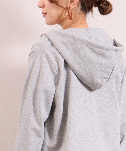 「HER CLOSET」 「SHE MO SHELLY」ジップアップパーカー M グレー レディース_画像8