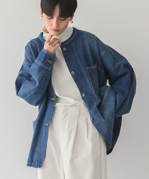 「AMERICAN HOLIC」 デニムジャケット M ライトインディゴブルー レディース_画像5