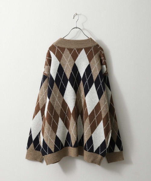 「ZIP FIVE」 「cathy’s closet」ニットカーディガン LARGE ネイビー レディース_画像4
