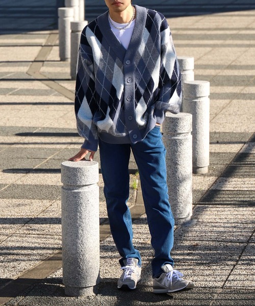「ZIP FIVE」 「cathy’s closet」ニットカーディガン LARGE ネイビー レディース_画像5