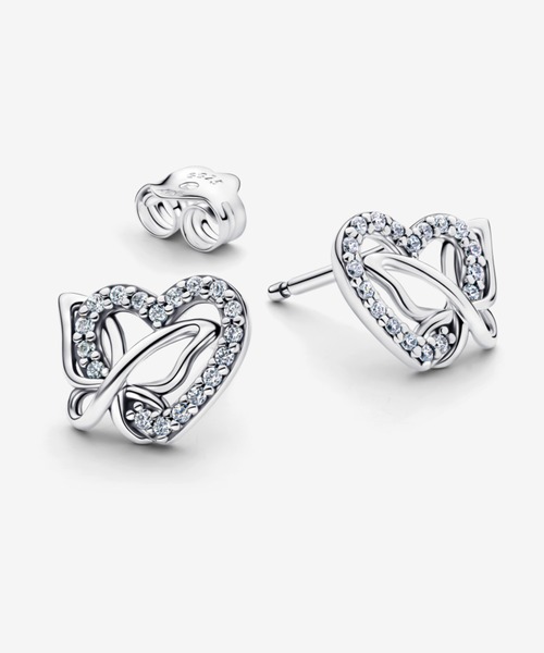 PANDORA（パンドラ） ピアス エンツインド ハート ＆ バタフライ