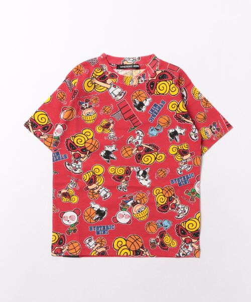 tシャツ HYSTERIC MINI HOOPS総柄 半袖Tシャツ キッズ 子供服 男の子 女の子の画像