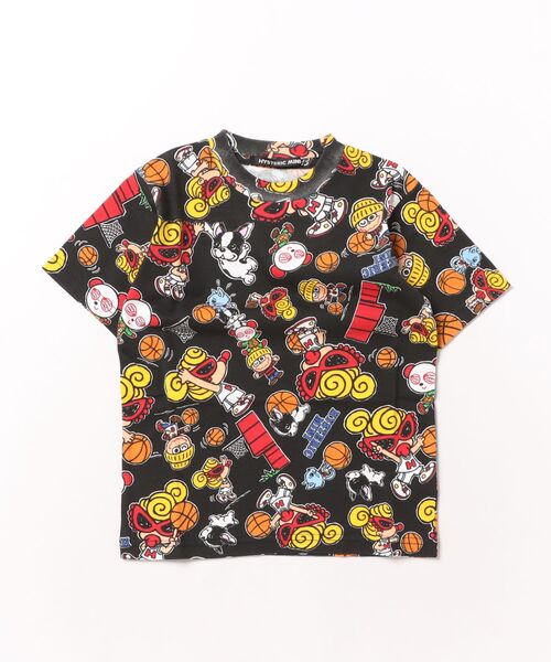 tシャツ HYSTERIC MINI HOOPS総柄 半袖Tシャツ キッズ 子供服 男の子 女の子の画像