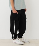 ワイドパンツ パンツ キッズ エンボスカーゴジ...の詳細画像2
