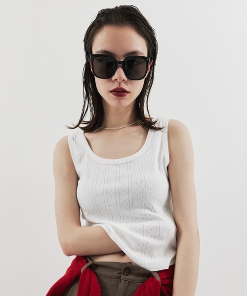 HANNE タンクトップ ノースリーブ アイレットタンクトップ レディース