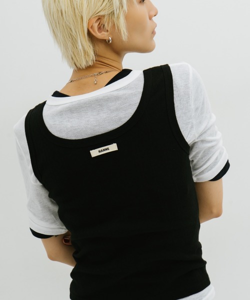 HANNE タンクトップ ノースリーブ アイレットタンクトップ レディース