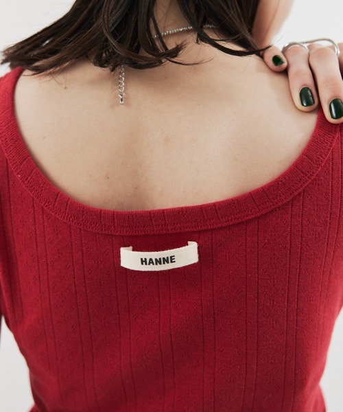 HANNE タンクトップ ノースリーブ アイレットタンクトップ レディース