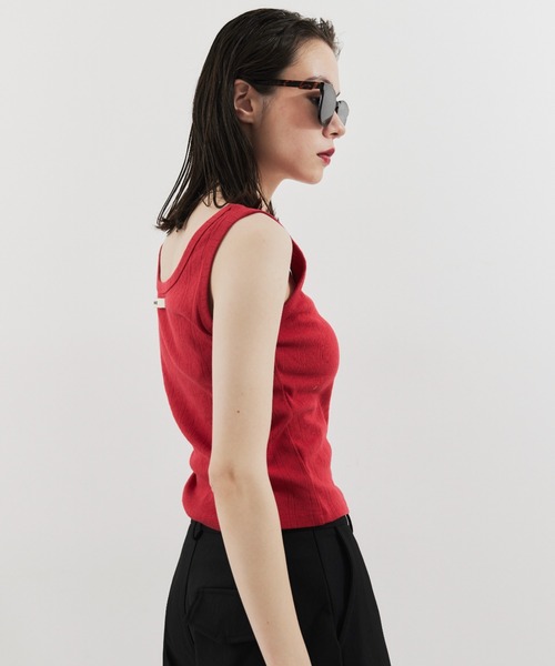 HANNE タンクトップ ノースリーブ アイレットタンクトップ レディース