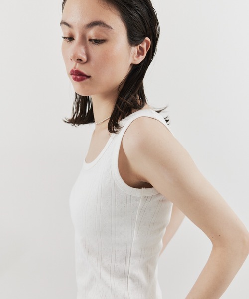 HANNE タンクトップ ノースリーブ アイレットタンクトップ レディース