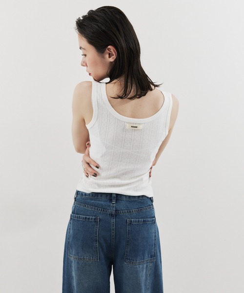 HANNE タンクトップ ノースリーブ アイレットタンクトップ レディース