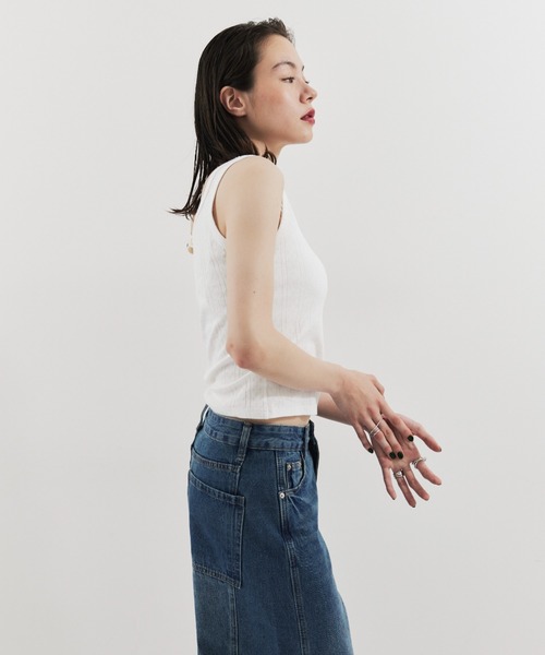 HANNE タンクトップ ノースリーブ アイレットタンクトップ レディース
