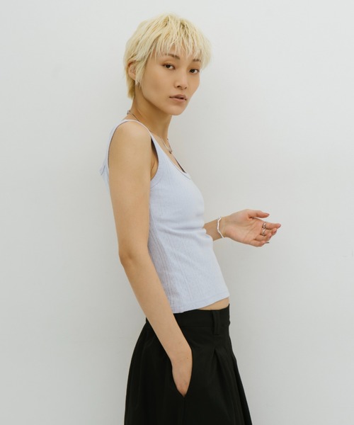 HANNE タンクトップ ノースリーブ アイレットタンクトップ レディース