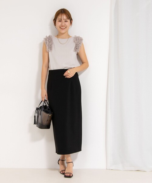 「NOLLEY'S Sophi」 ロングスカート 38 グレイッシュベージュ レディース_画像4