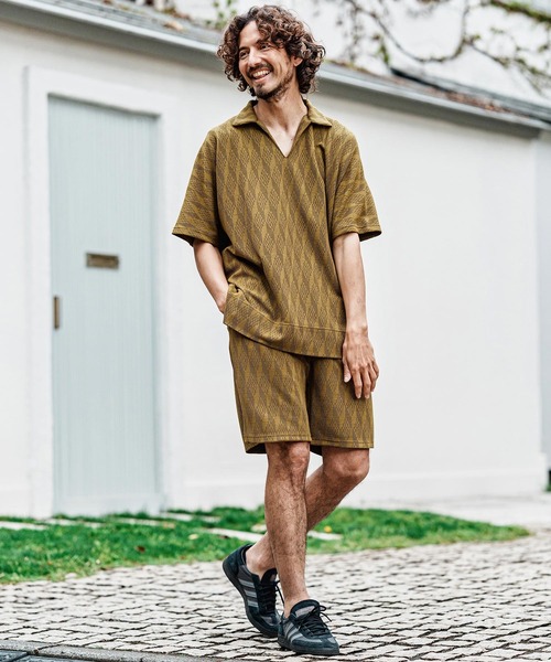 CAMBIO（カンビオ） パンツ mp15004- ドビー総柄ショートパンツ メンズ