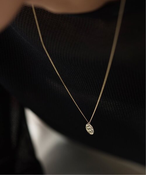 ネックレス 10mmオーバルテクスチャーモチーフ50cmネックレス K10 レディースの画像