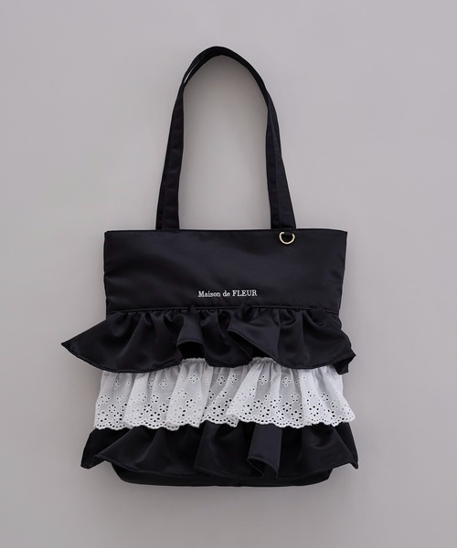 Maison de FLEUR（メゾンドフルール） トートバッグ サテンフロント