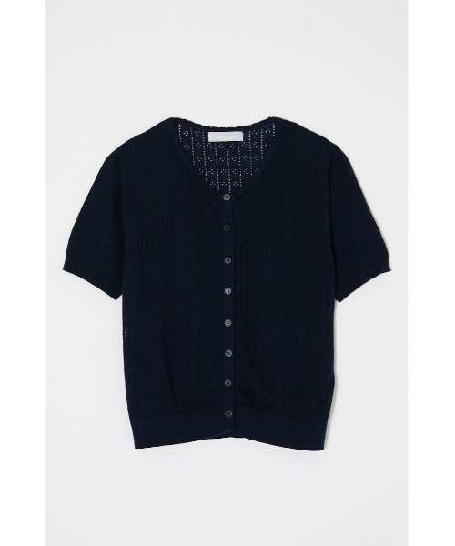 MOUSSY（マウジー） カーディガン 半袖 「セットアップ対応」EYELET