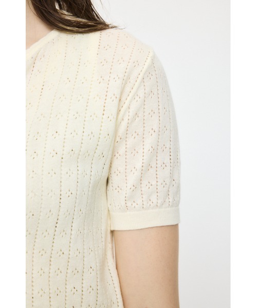 MOUSSY（マウジー） カーディガン 半袖 「セットアップ対応」EYELET