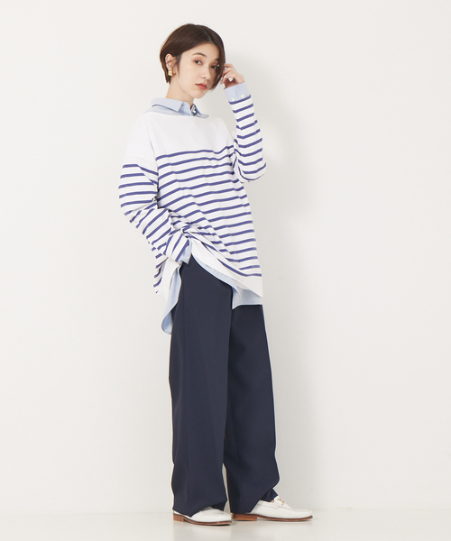 「Le Minor」 長袖カットソー フリー ブルー レディース_画像4
