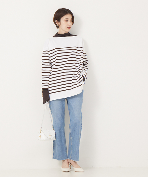 「Le Minor」 長袖カットソー フリー ブルー レディース_画像6