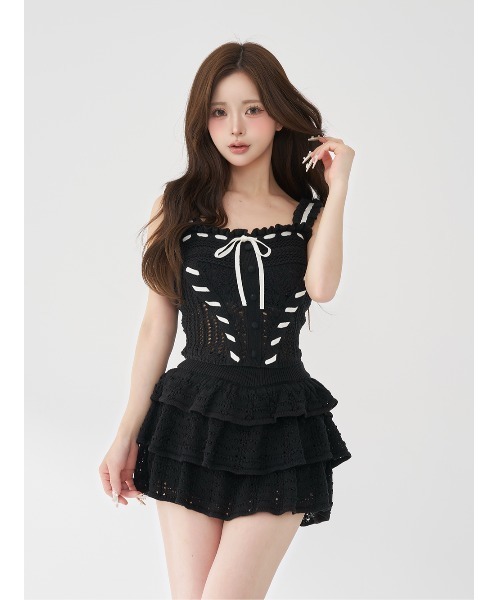 Darich（ダーリッチ） セットアップ クロシェニットフリルセットアップ