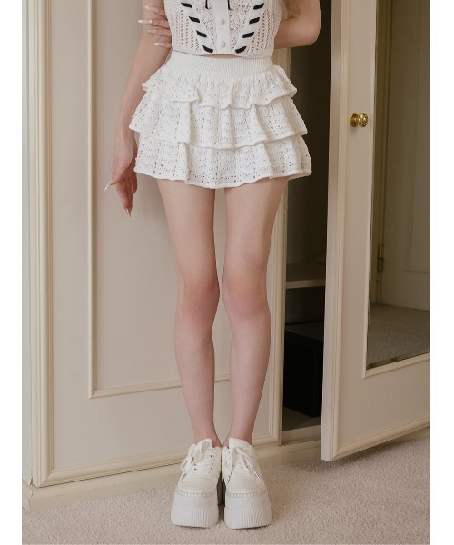 Darich（ダーリッチ） セットアップ クロシェニットフリルセットアップ