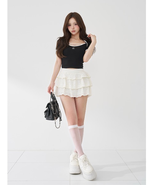 Darich（ダーリッチ） セットアップ クロシェニットフリルセットアップ