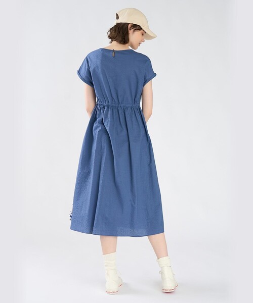 To b. by agnes ワンピース 半袖 コットン ウエストリボン ショート