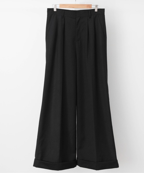 「CAMPHOR WOOD」 スラックス MEDIUM ブラック メンズ_画像2