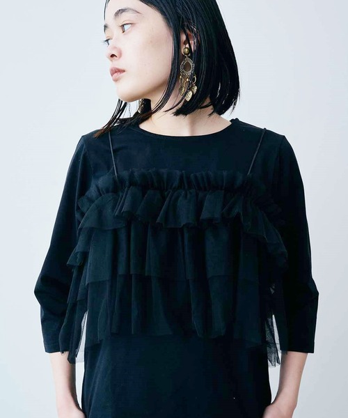 「MEDE19F」 7分袖カットソー MEDIUM ブラック レディース_画像3