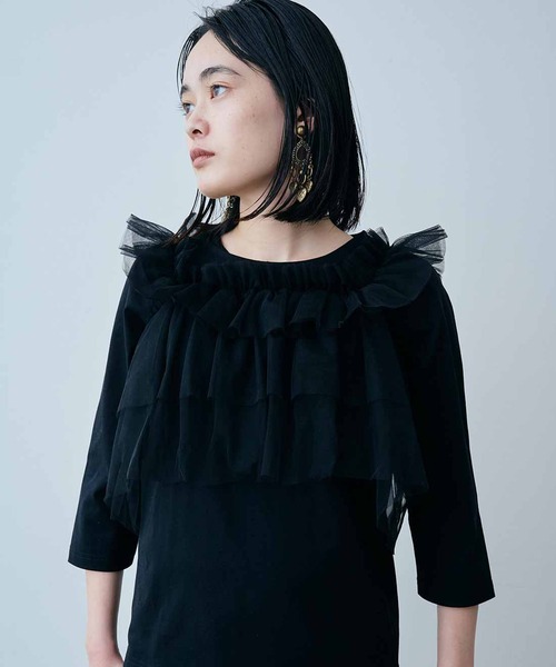 「MEDE19F」 7分袖カットソー MEDIUM ブラック レディース_画像4
