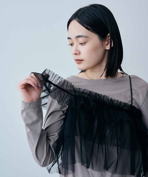 「MEDE19F」 7分袖カットソー MEDIUM ブラック レディース_画像6