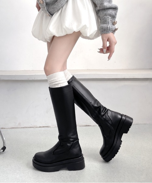 Shoes in Closet（シュークロ） ロング ブーツ 「#極軽」軽量厚底 2段