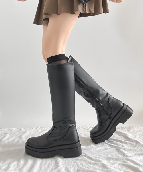 Shoes in Closet ブーツ 「#極軽」軽量厚底 2段ソール プレーン