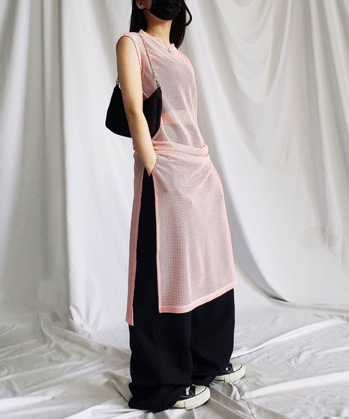 me+em select ワンピース 「 シルエットを選べる2サイズ 」深スリット  