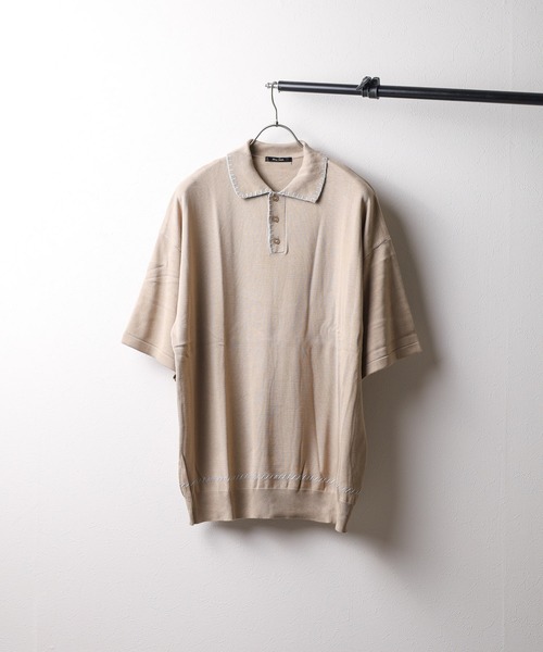 ポロシャツ ポロ Bling leadsサマーニット　ステッチポロシャツ レディース メンズ